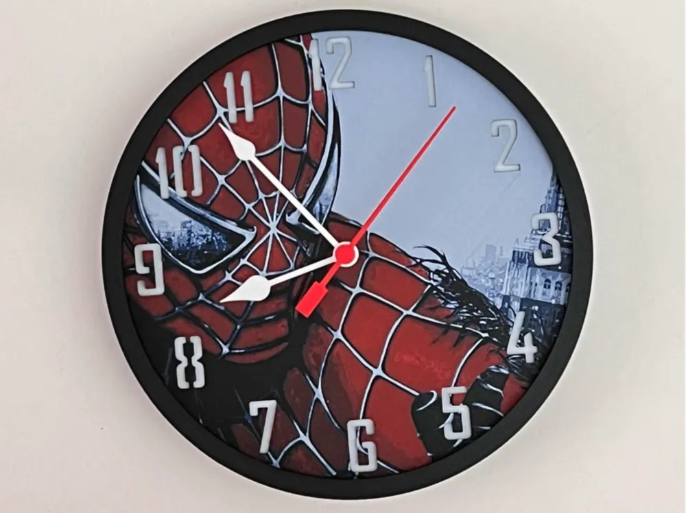 Customizable Clock - Spiderman Symbiote Beginning by 3djd HueForge model: Customizable Clock - Spiderman Symbiote Beginning by 3djd