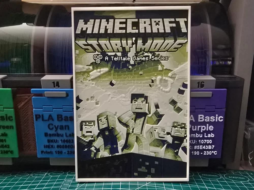 Minecraft: Story Mode Poster - Hueforge Art by Lumpy3D HueForge model: Minecraft: Story Mode Poster - Hueforge Art by Lumpy3D