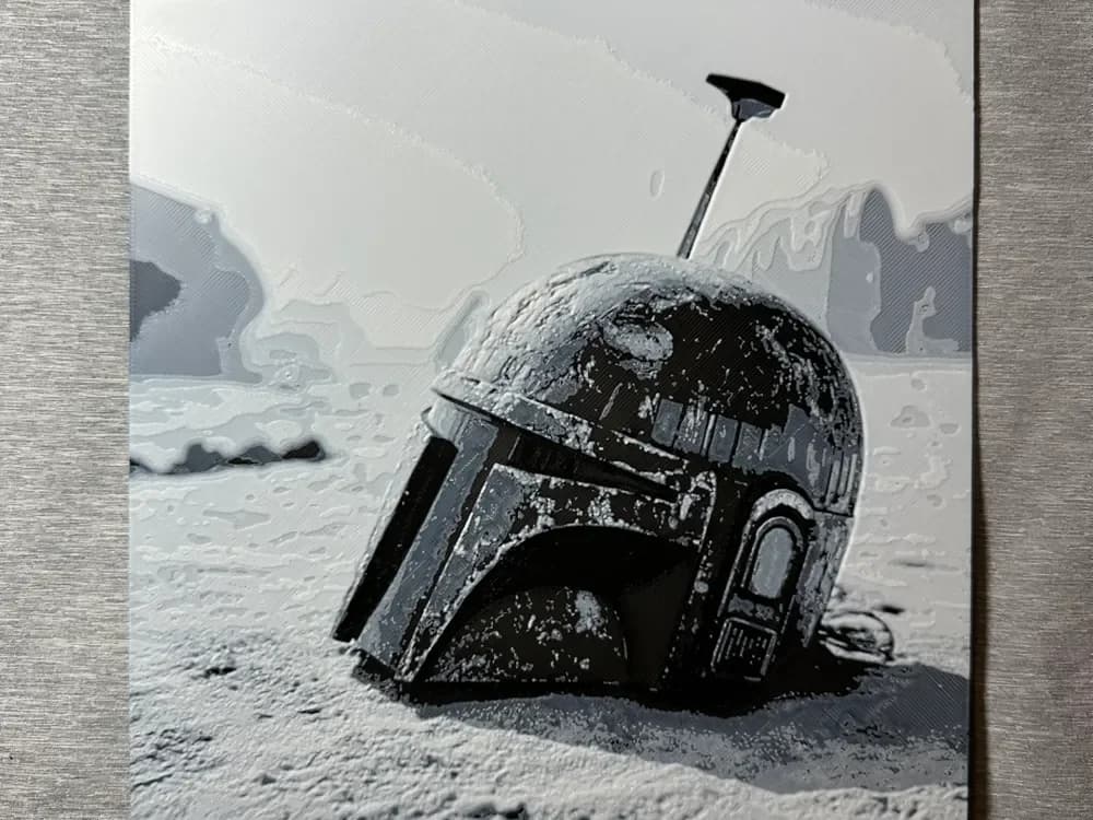 Boba Fett Helmet Hueforge by Hey Ben HueForge model: Boba Fett Helmet Hueforge by Hey Ben