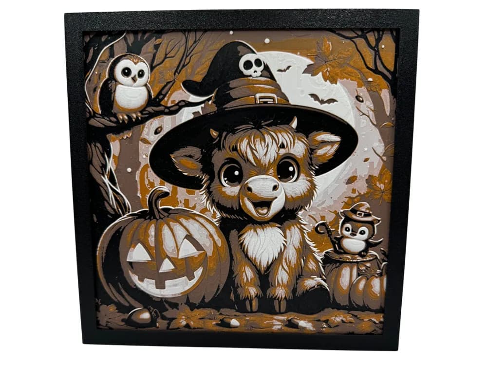 Halloween Highland Cow by Canadian Gamer HueForge model: Halloween Highland Cow by Canadian Gamer