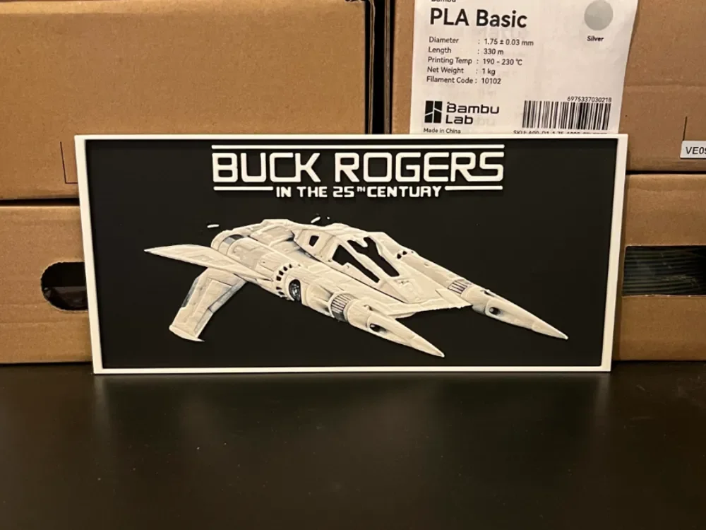 Buck Rogers Thunderfighter by Estiv HueForge model: Buck Rogers Thunderfighter by Estiv