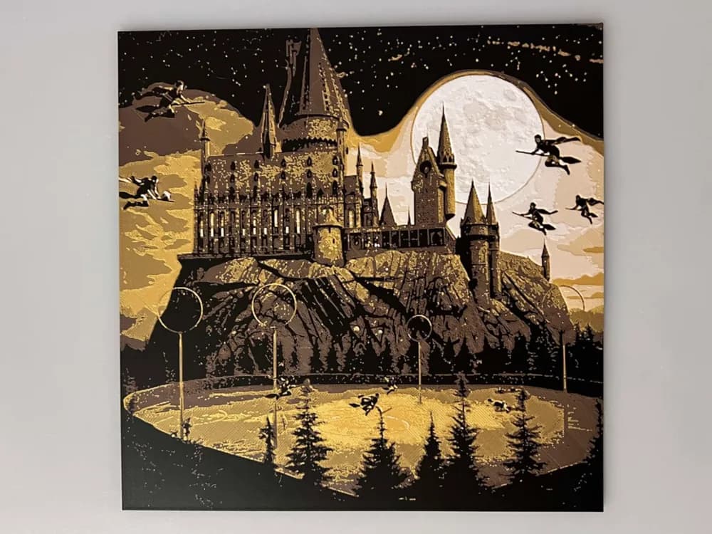 HueForge model: Harry Potter Quidditch into the Night by 3djd