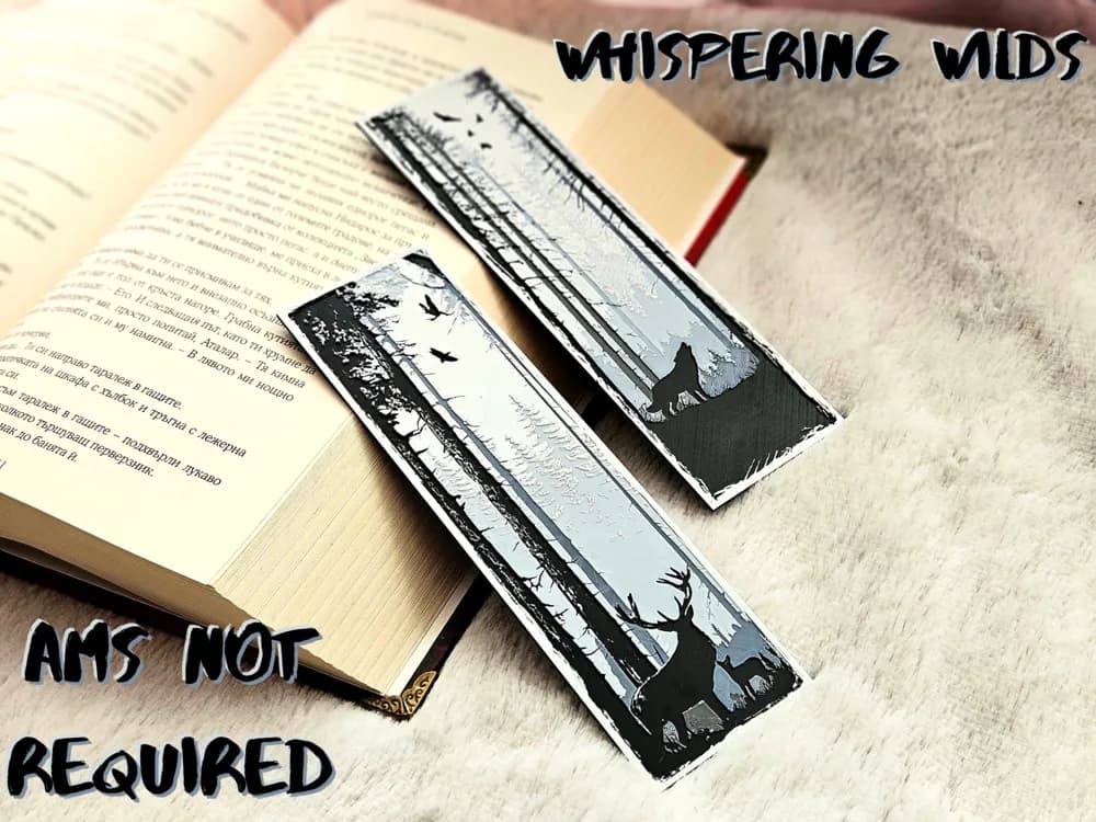Whispering Wilds - Bookmarks set by C3D HueForge model: Whispering Wilds - Bookmarks set by C3D