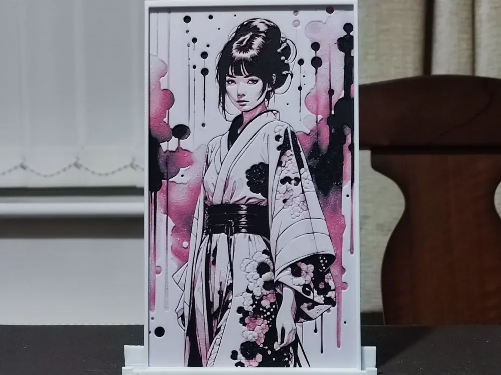 Chaotic Kimono - HueForge 3 Color by BoDad HueForge model: Chaotic Kimono - HueForge 3 Color by BoDad