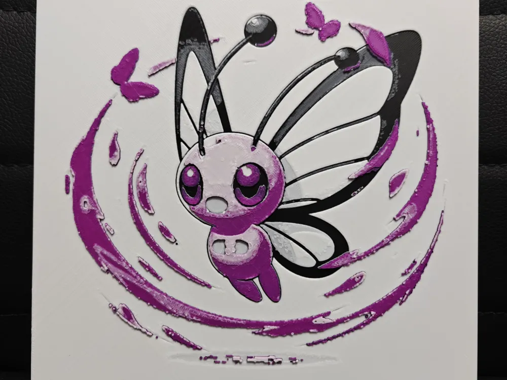 HueForge model: Butterfree by TheHueforgeLady