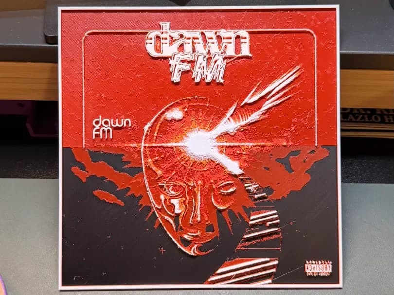 The Weeknd DawnFM Album Cover Hueforge by liv_3d HueForge model: The Weeknd DawnFM Album Cover Hueforge by liv_3d