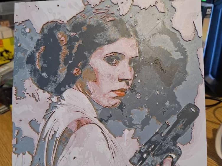 Star wars Princess Leia - Hueforge - Carrie Fisher by 3dGlow HueForge model: Star wars Princess Leia - Hueforge - Carrie Fisher by 3dGlow