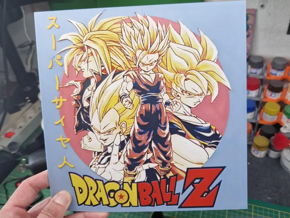 Dragon Ball Z Hueforge - All Saiyan by Dakiren HueForge model: Dragon Ball Z Hueforge - All Saiyan by Dakiren