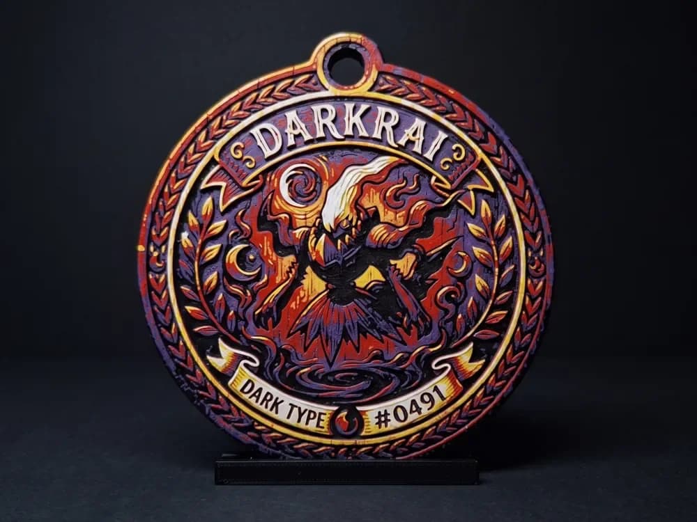 Darkrai #0491 - Pokemon Ornament by LED HueForge model: Darkrai #0491 - Pokemon Ornament by LED