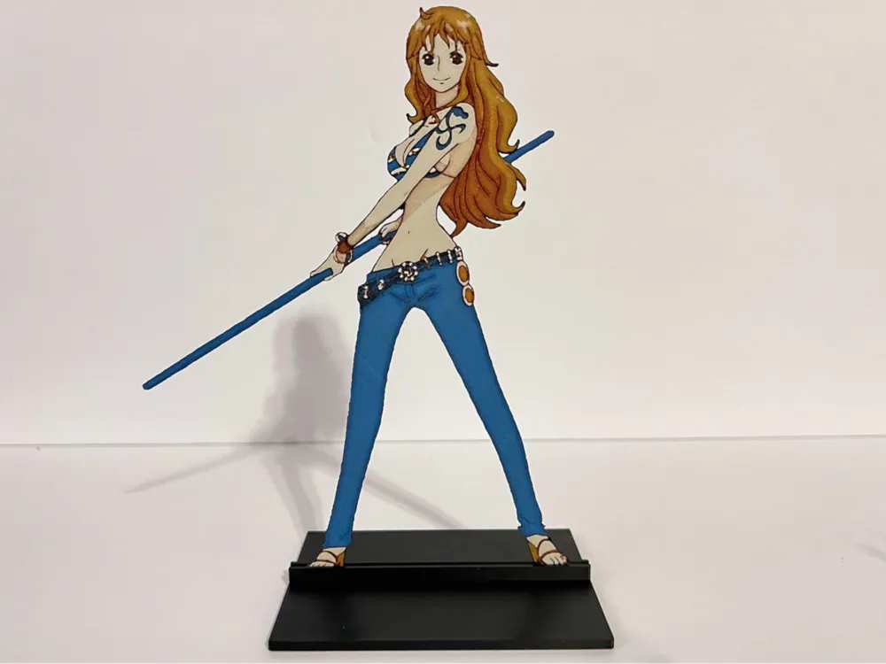 One Piece: Nami 1/10th Scale Bookmark or Décor by 3djd HueForge model: One Piece: Nami 1/10th Scale Bookmark or Décor by 3djd