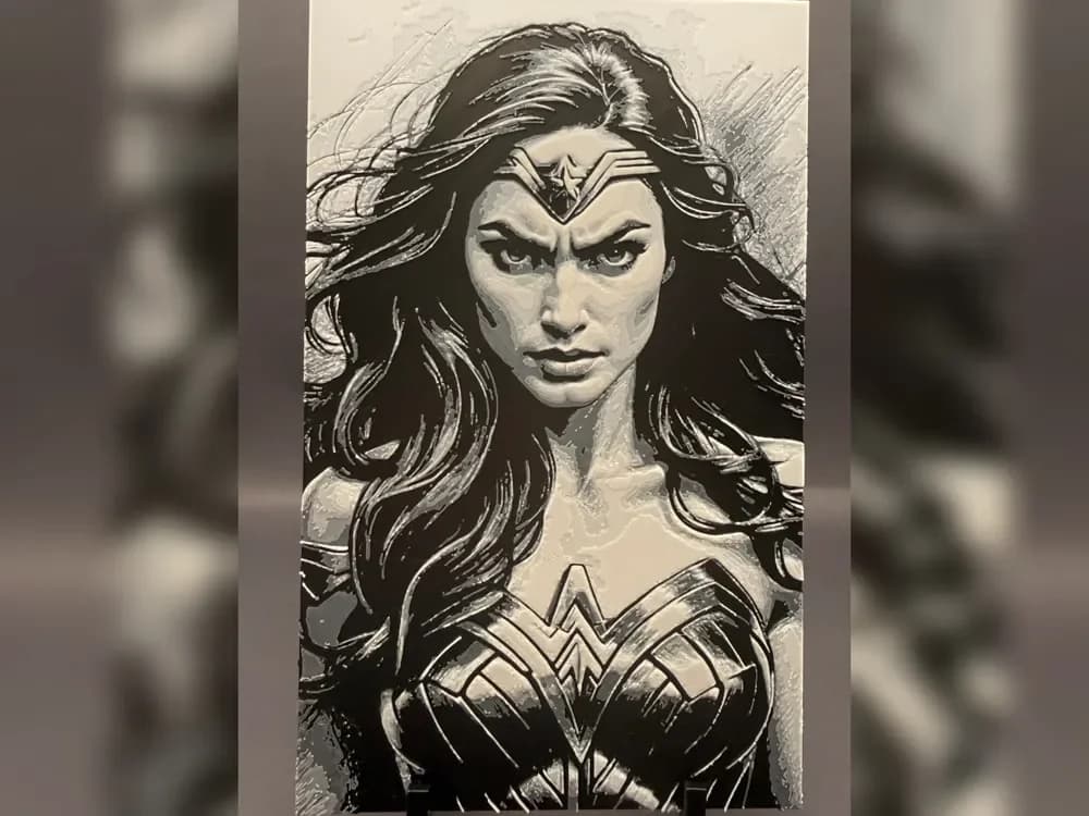 Gal Gadot Wonder Woman Sketch Hueforge Portrait Gal Gadot Wonder Woman Sketch Hueforge Portrait