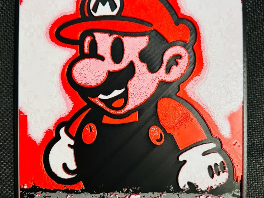 Street Art Mario by World of Glt 3d HueForge model: Street Art Mario by World of Glt 3d