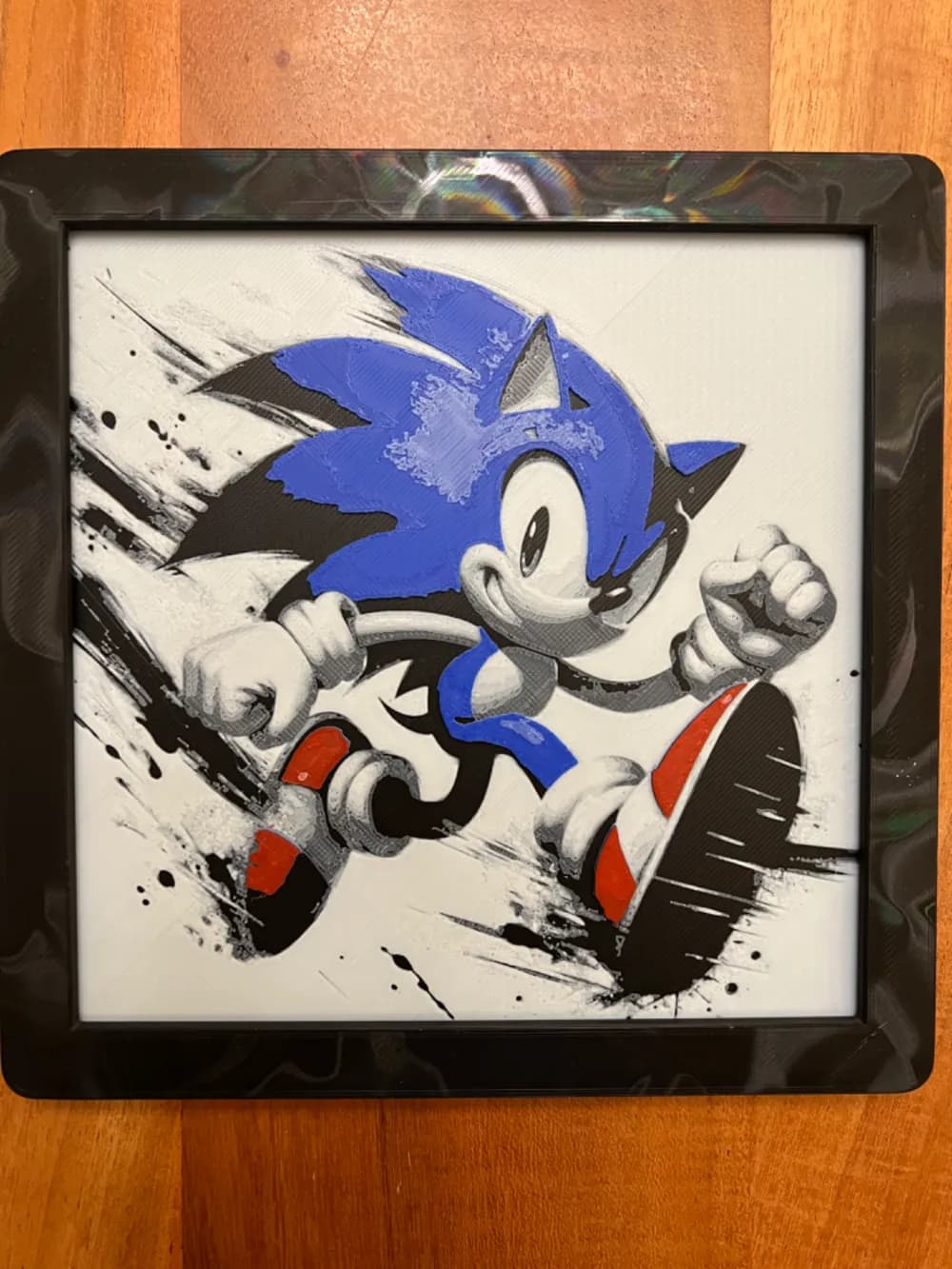 Sonic the Hedgehog(Multi-Colored) by JustBe 3D Printing HueForge model: Sonic the Hedgehog(Multi-Colored) by JustBe 3D Printing