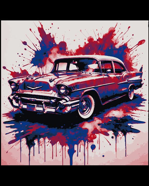 Great Art Depiction of a decked out Chevrolet Bel Air Great Art Depiction of a decked out Chevrolet Bel Air