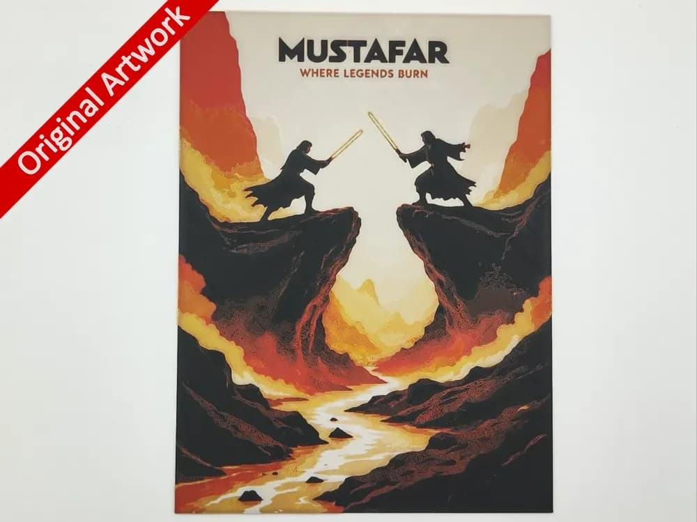 Mustafar travel poster - hueforge by Altf4-Formation HueForge model: Mustafar travel poster - hueforge by Altf4-Formation