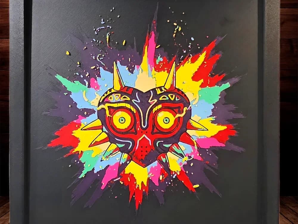 Majoras Mask - Legend of Zelda - 200x200 by Side Quest Hues HueForge model: Majoras Mask - Legend of Zelda - 200x200 by Side Quest Hues