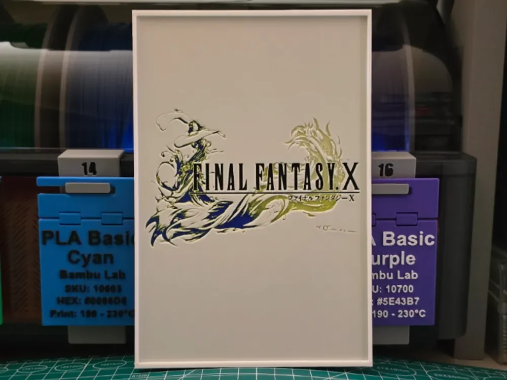 Final Fantasy X Poster - Hueforge Art by Lumpy3D HueForge model: Final Fantasy X Poster - Hueforge Art by Lumpy3D