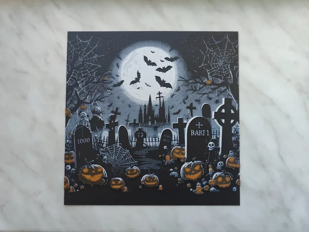 Halloween graveyard - Hueforge by BeaN HueForge model: Halloween graveyard - Hueforge by BeaN
