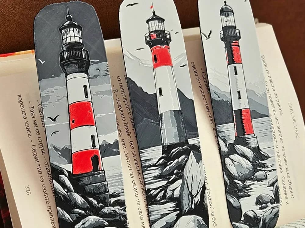 Lighthouse Tales - Bookmarks Set by C3D HueForge model: Lighthouse Tales - Bookmarks Set by C3D