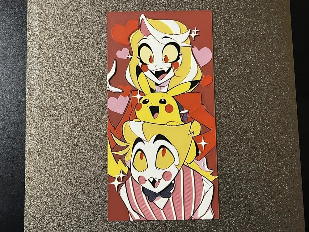 Hazbin Hotel and Pikachu Hueforge by FantasyZ HueForge model: Hazbin Hotel and Pikachu Hueforge by FantasyZ