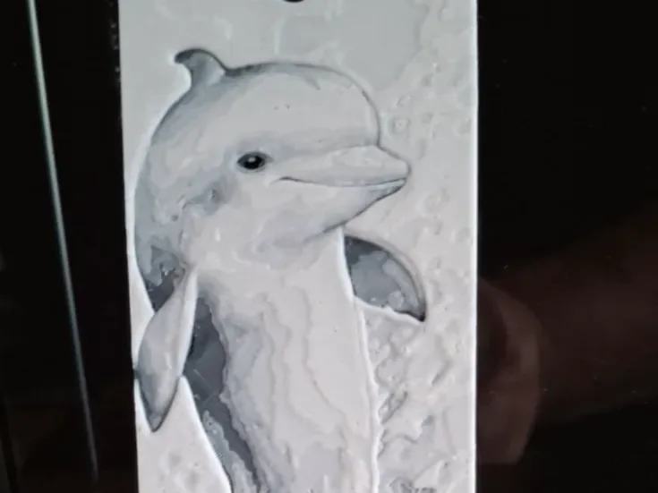 Black and white dolphin bookmark 2 colours Black and white dolphin bookmark 2 colours