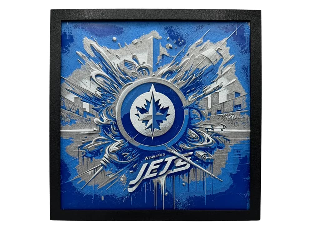 Winnipeg Jets Graffiti Logo - Hueforge by Canadian Gamer HueForge model: Winnipeg Jets Graffiti Logo - Hueforge by Canadian Gamer