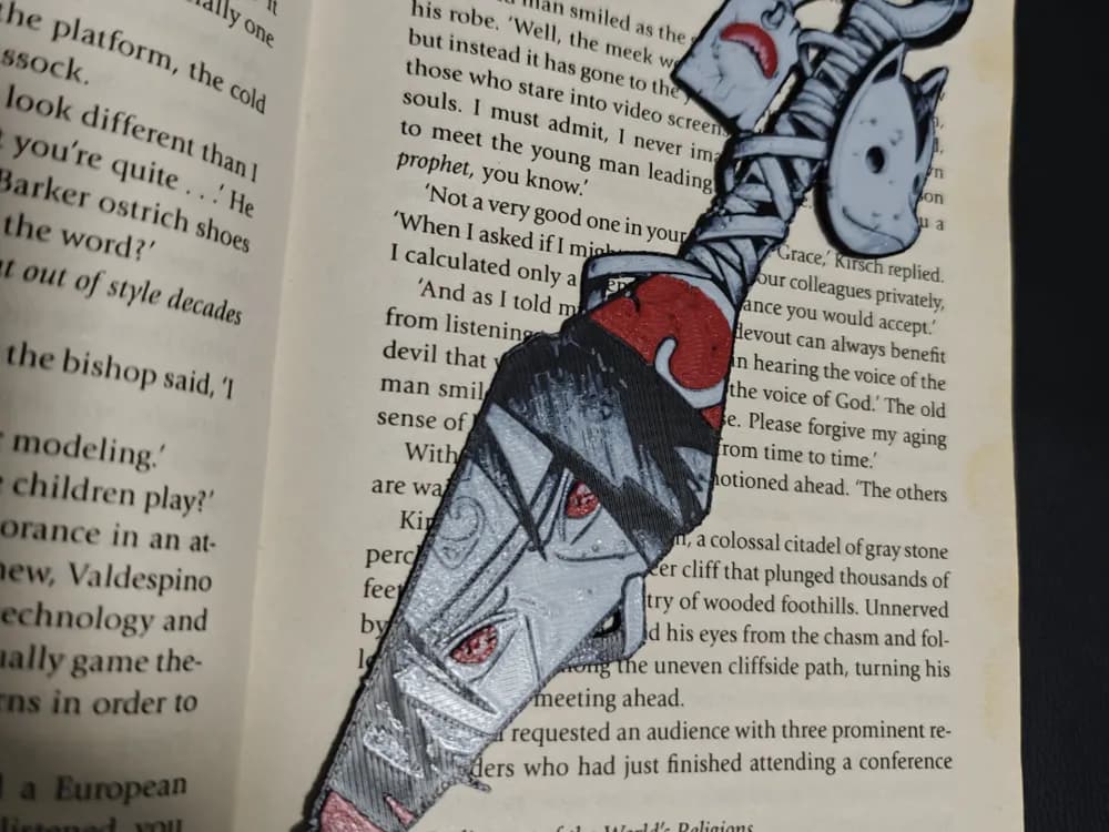 Itachi Uchiha Naruto Kunai Bookmark Wall decor by TheHueforgeLady HueForge model: Itachi Uchiha Naruto Kunai Bookmark Wall decor by TheHueforgeLady