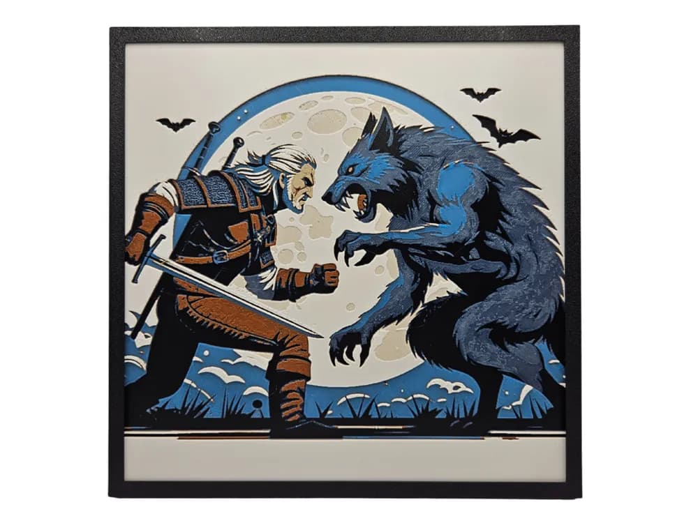 Witcher vs Werewolf by BusyKikiBee HueForge model: Witcher vs Werewolf by BusyKikiBee