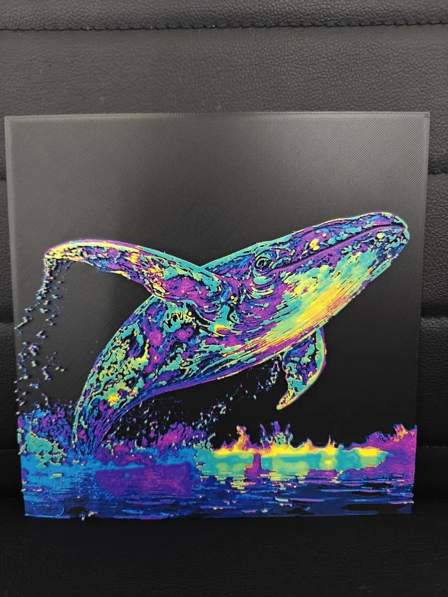 Whale Pop Art by TheHueforgeLady HueForge model: Whale Pop Art by TheHueforgeLady