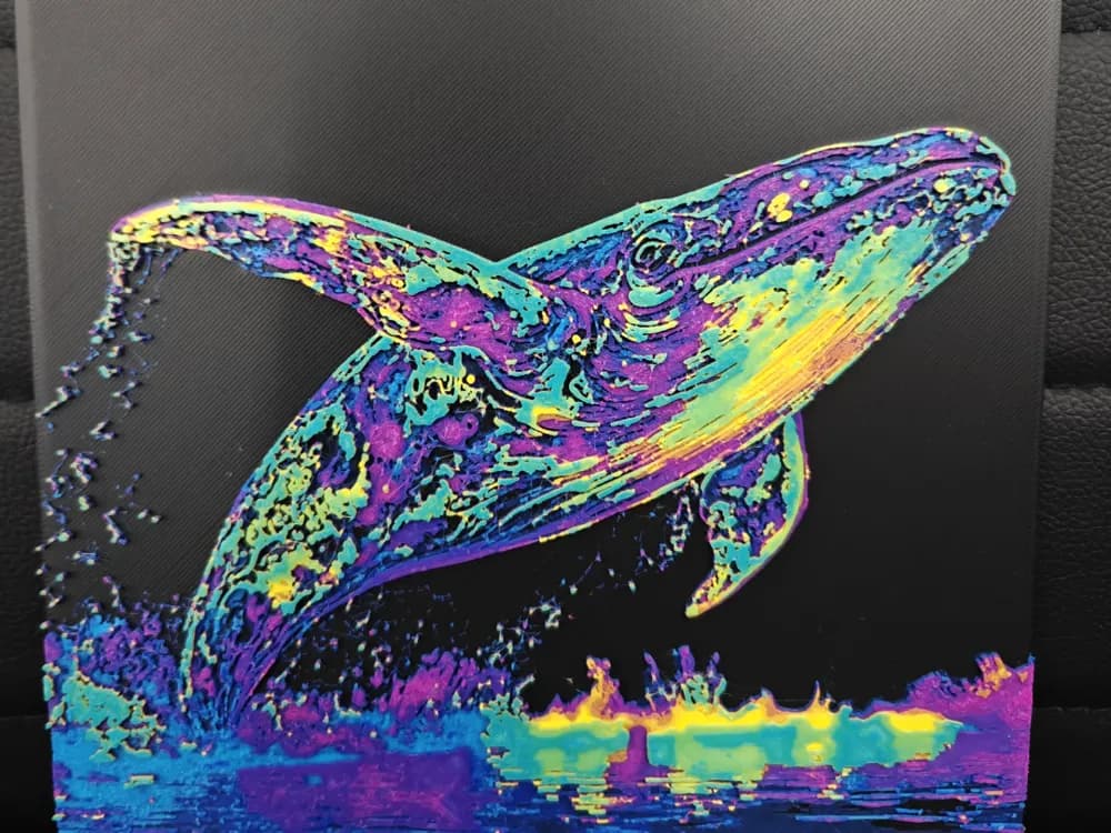Whale Pop Art by TheHueforgeLady HueForge model: Whale Pop Art by TheHueforgeLady