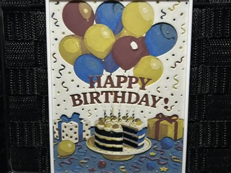 Happy Birthday Greeting card by JoDau HueForge model: Happy Birthday Greeting card by JoDau