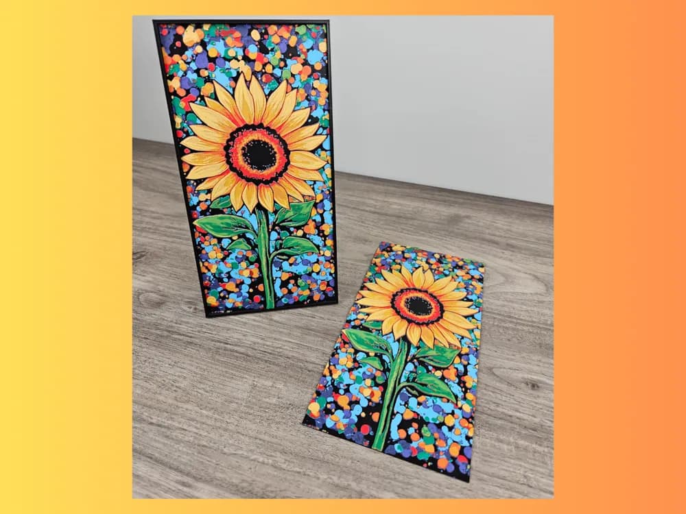 Sunflower (100x200mm Desktop Panel) by BusyKikiBee HueForge model: Sunflower (100x200mm Desktop Panel) by BusyKikiBee