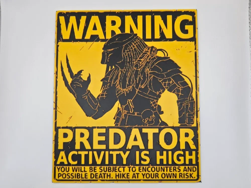 Sign Warning Predator by Kactus Fpv HueForge model: Sign Warning Predator by Kactus Fpv