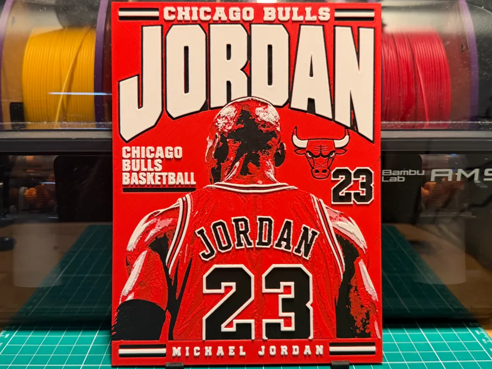 Jordan Jersey Poster by liv_3d HueForge model: Jordan Jersey Poster by liv_3d