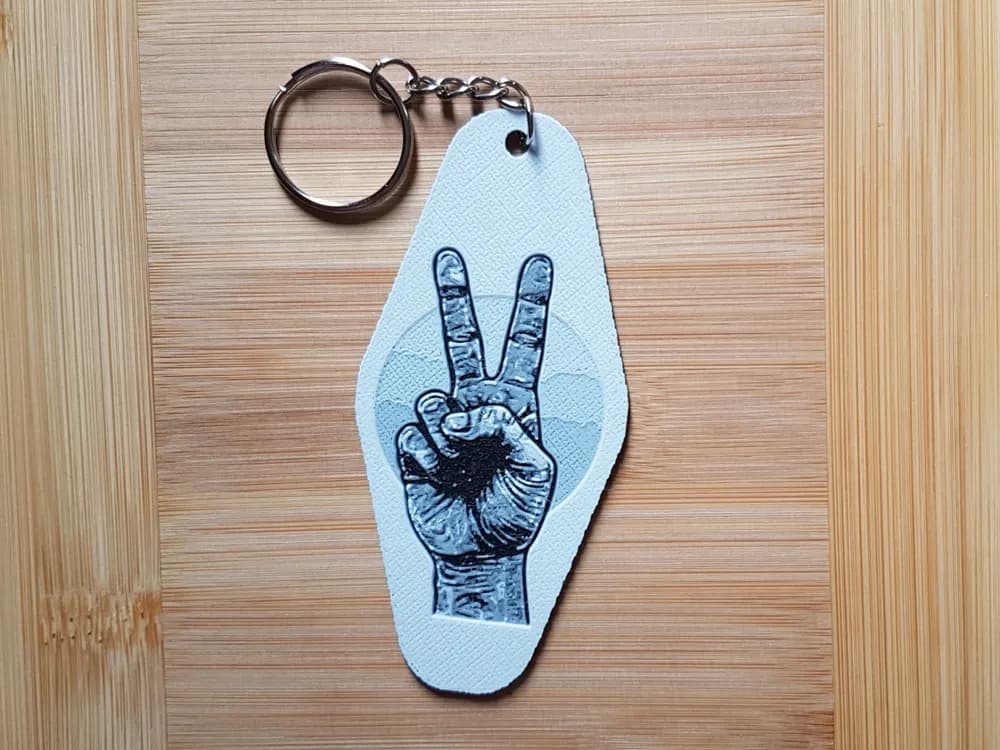 Keychain, Peace Sign, Hotel/Motel Style by Dame Jo HueForge model: Keychain, Peace Sign, Hotel/Motel Style by Dame Jo