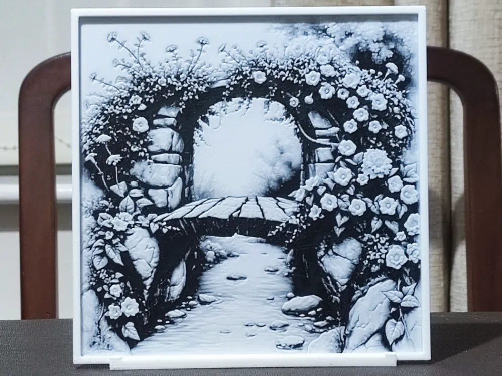 Tranquil Garden Bridge - HueForge 2 Color by BoDad HueForge model: Tranquil Garden Bridge - HueForge 2 Color by BoDad