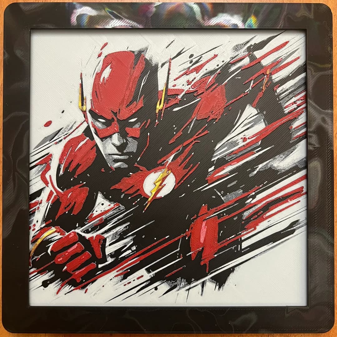 The Flash(Multi-colored) by JustBe 3D Printing HueForge model: The Flash(Multi-colored) by JustBe 3D Printing