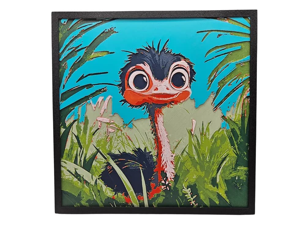 Ostrich - Adorable Animals Collection by BusyKikiBee HueForge model: Ostrich - Adorable Animals Collection by BusyKikiBee