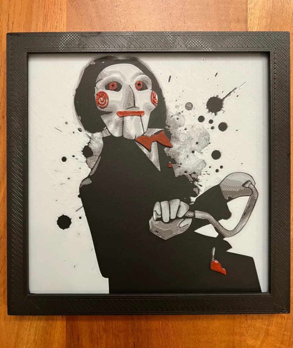 Saw's Billy the Puppet by JustBe 3D Printing HueForge model: Saw's Billy the Puppet by JustBe 3D Printing