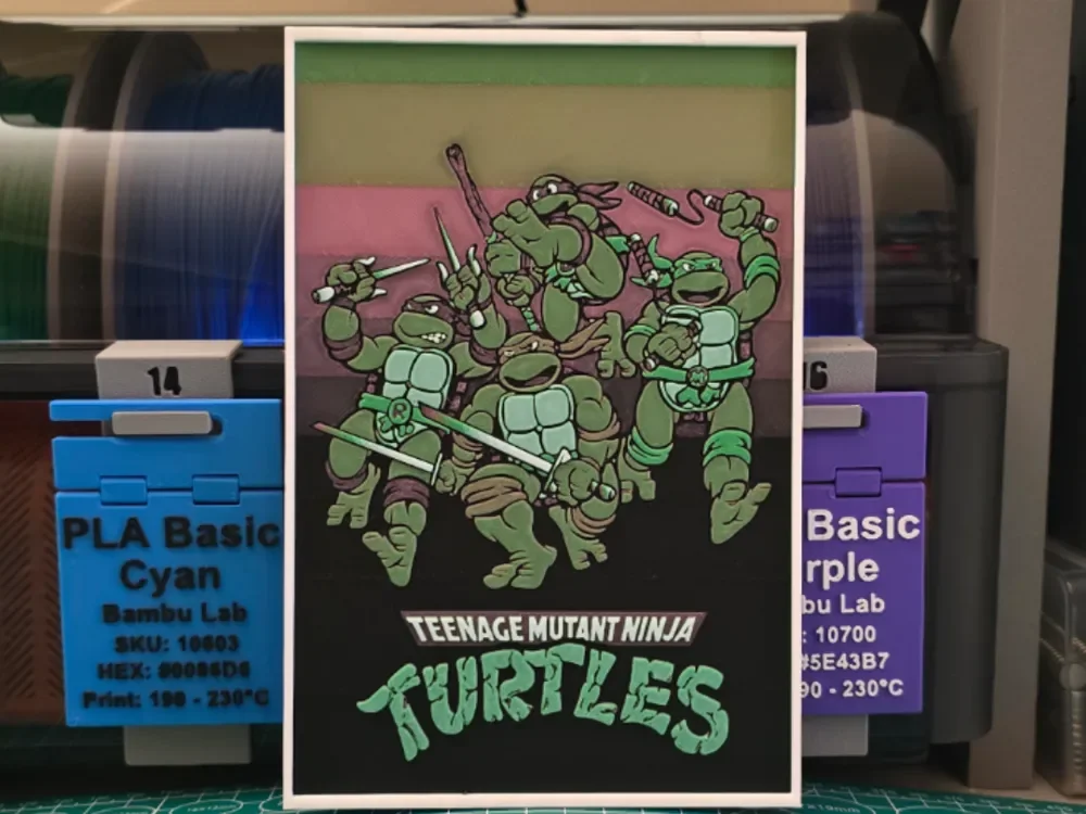 Teenage Mutant Ninja Turtles V2 Poster - Hueforge by Lumpy3D HueForge model: Teenage Mutant Ninja Turtles V2 Poster - Hueforge by Lumpy3D