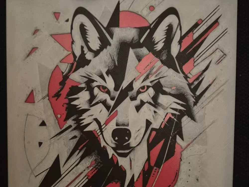 Wolf Abstract Hueforge by Buntsta HueForge model: Wolf Abstract Hueforge by Buntsta