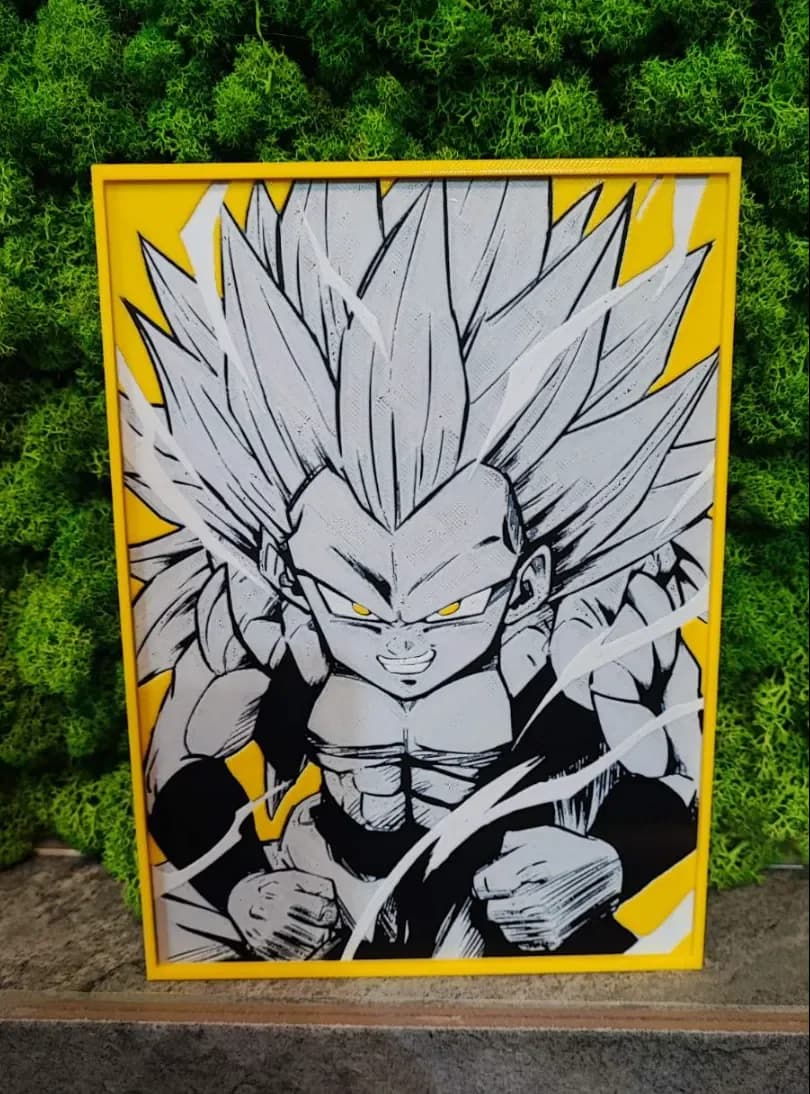 Epic Gotenks ( Custom Background) by Garuda3D HueForge model: Epic Gotenks ( Custom Background) by Garuda3D