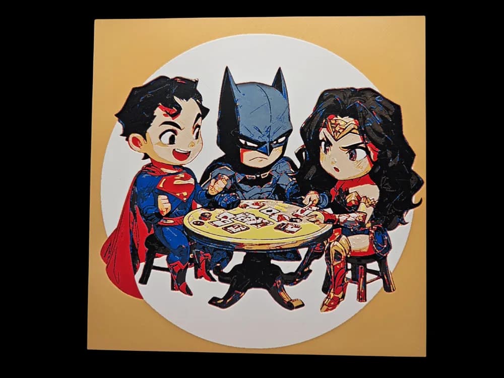 Justice League Card Game by BusyKikiBee HueForge model: Justice League Card Game by BusyKikiBee