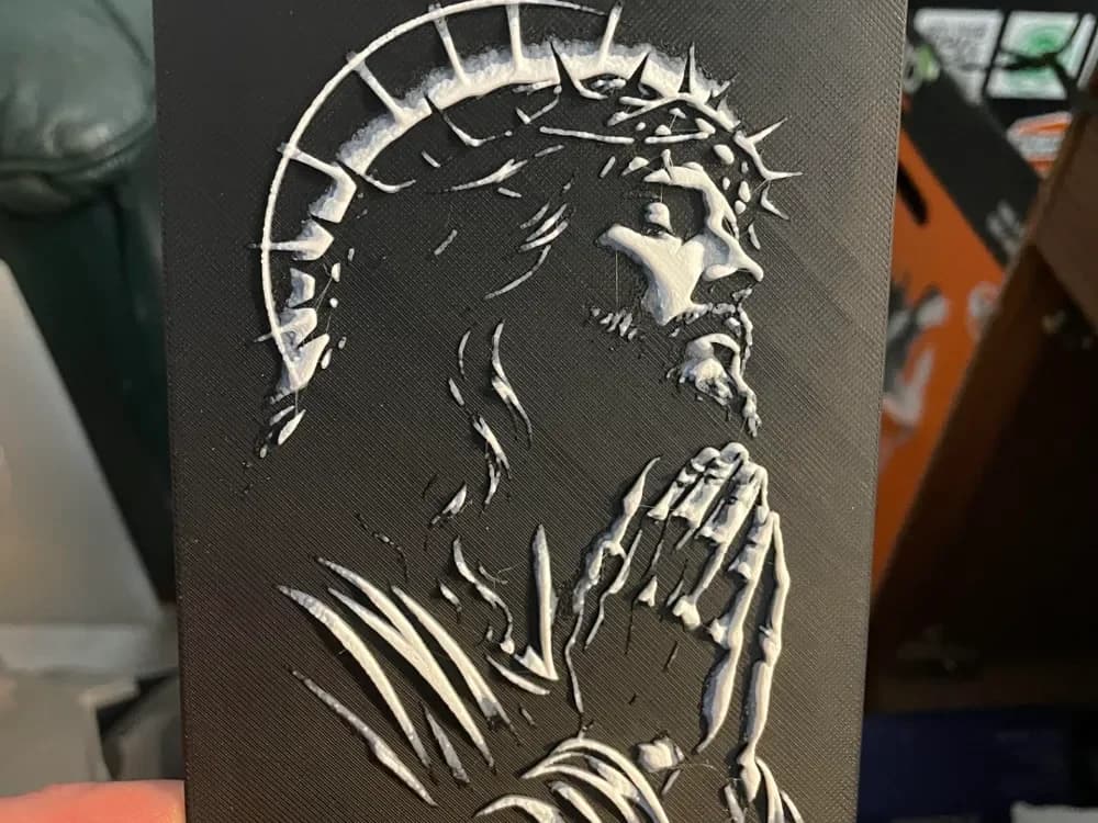 Jesus Praying Hueforge by Advancedtechworldwide HueForge model: Jesus Praying Hueforge by Advancedtechworldwide