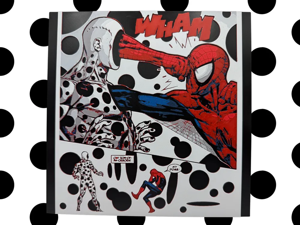 Spider-Man vs The Spot - Marvel Comics Hueforge by Canadian Gamer HueForge model: Spider-Man vs The Spot - Marvel Comics Hueforge by Canadian Gamer