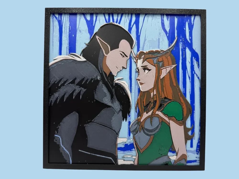 Keyleth and Vax'idan - Vox Machina by Canadian Gamer HueForge model: Keyleth and Vax'idan - Vox Machina by Canadian Gamer