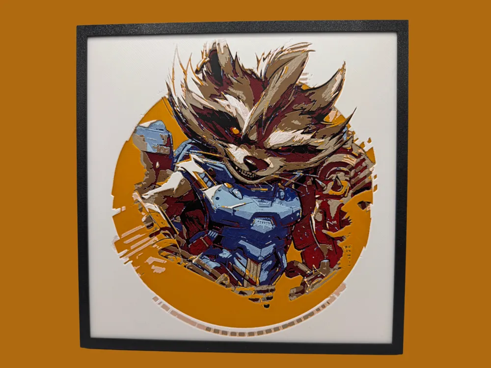 Rocket Racoon - Marvel Rivals by Canadian Gamer HueForge model: Rocket Racoon - Marvel Rivals by Canadian Gamer