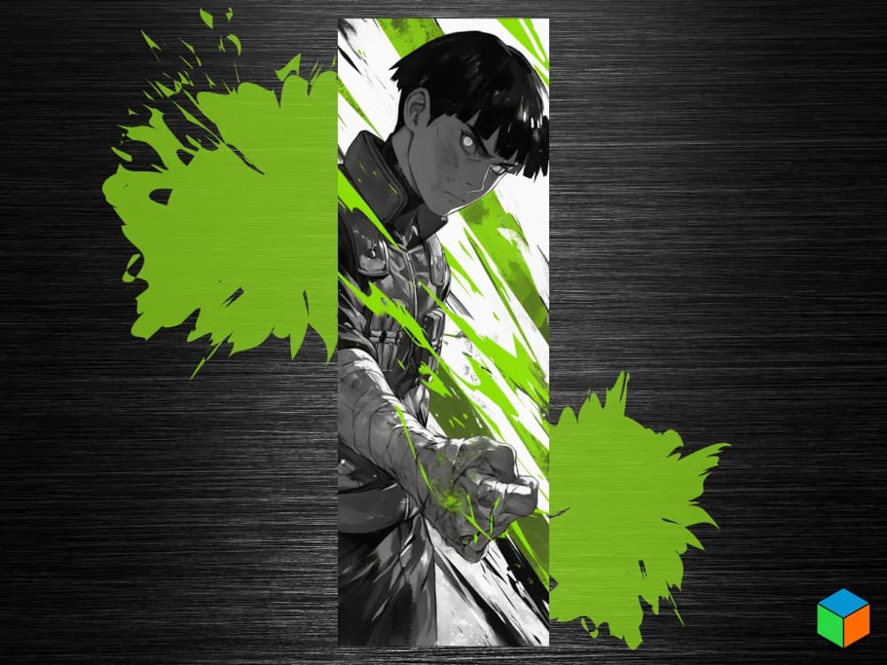 HueForge model: Rock Lee Bookmark – The Power of Hard Work by 3D Prints By Vic