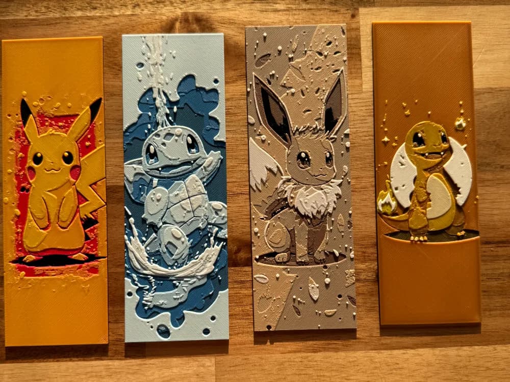 Pokemon Bookmark Collection #1 by Canadian Gamer HueForge model: Pokemon Bookmark Collection #1 by Canadian Gamer