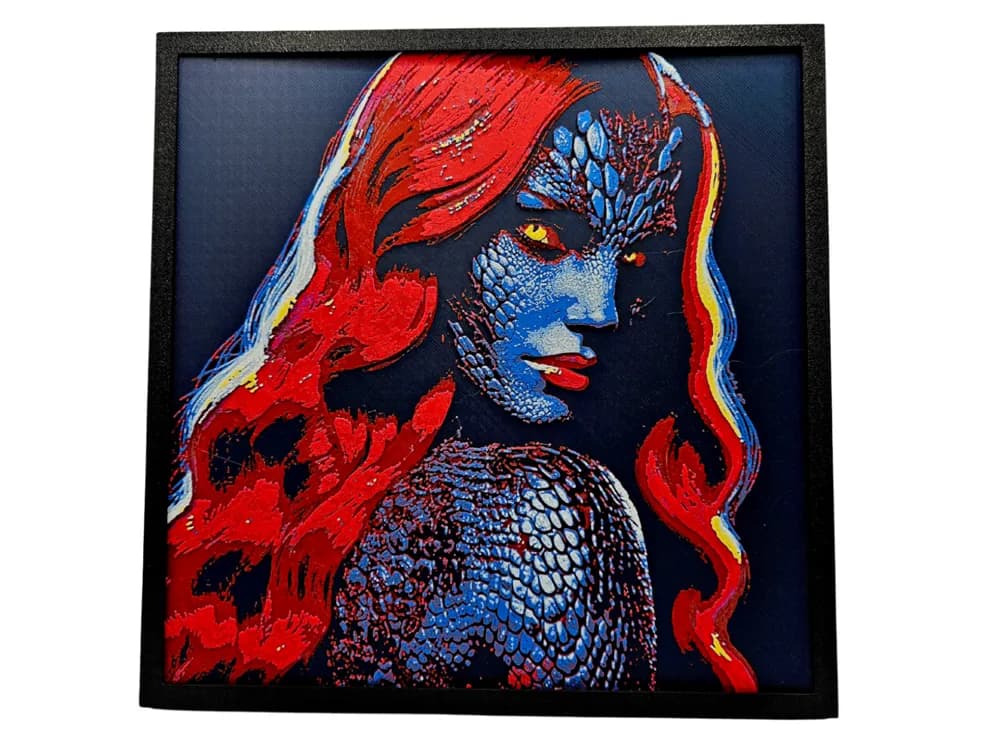 HueForge model: Mystique (X-Men) by BusyKikiBee